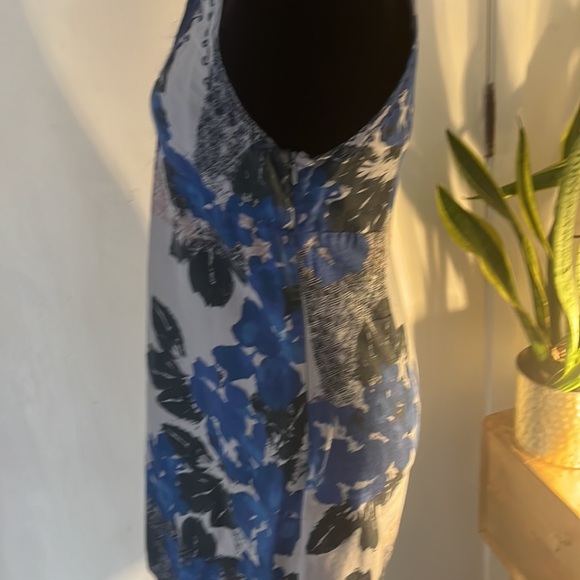 FREE PEOPLE SLEEVELESS BLUE COTTON DRESS WITH EMBROIDERY DETAILS SIZE 10 - Picture 4 of 6